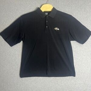 Cutter & Buck Men's Black Ravens Polo‎ Shirt Moisture Wicking Breathable Size XL
